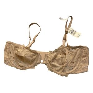 NWT Aerie Scalloped Lace Balconette Bra - Nude 36C